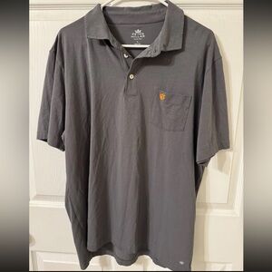 Peter Millar Charcoal Short-Sleeve Polo with Clemson University Pocket Logo